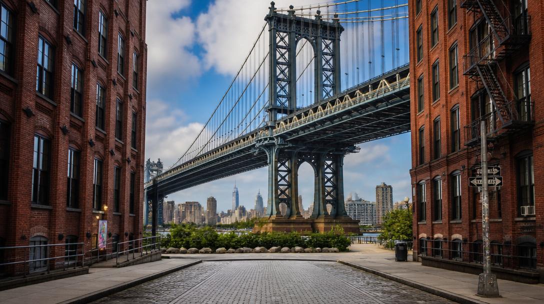 DUMBO waterfront and Manhattan Bridge